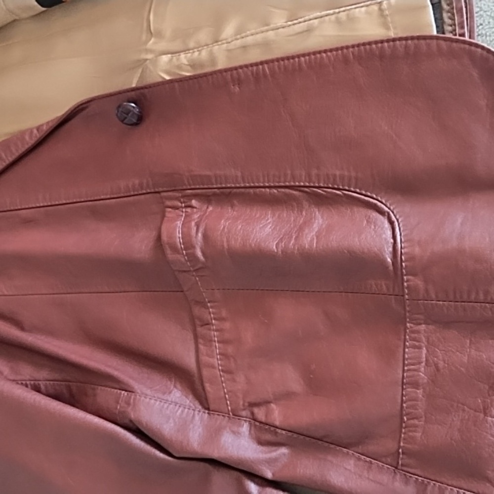 Vagabond Leather Jacket Men's Size 44 Large Vintage Back Kick Pleat Warm Brown - Picture 4 of 11